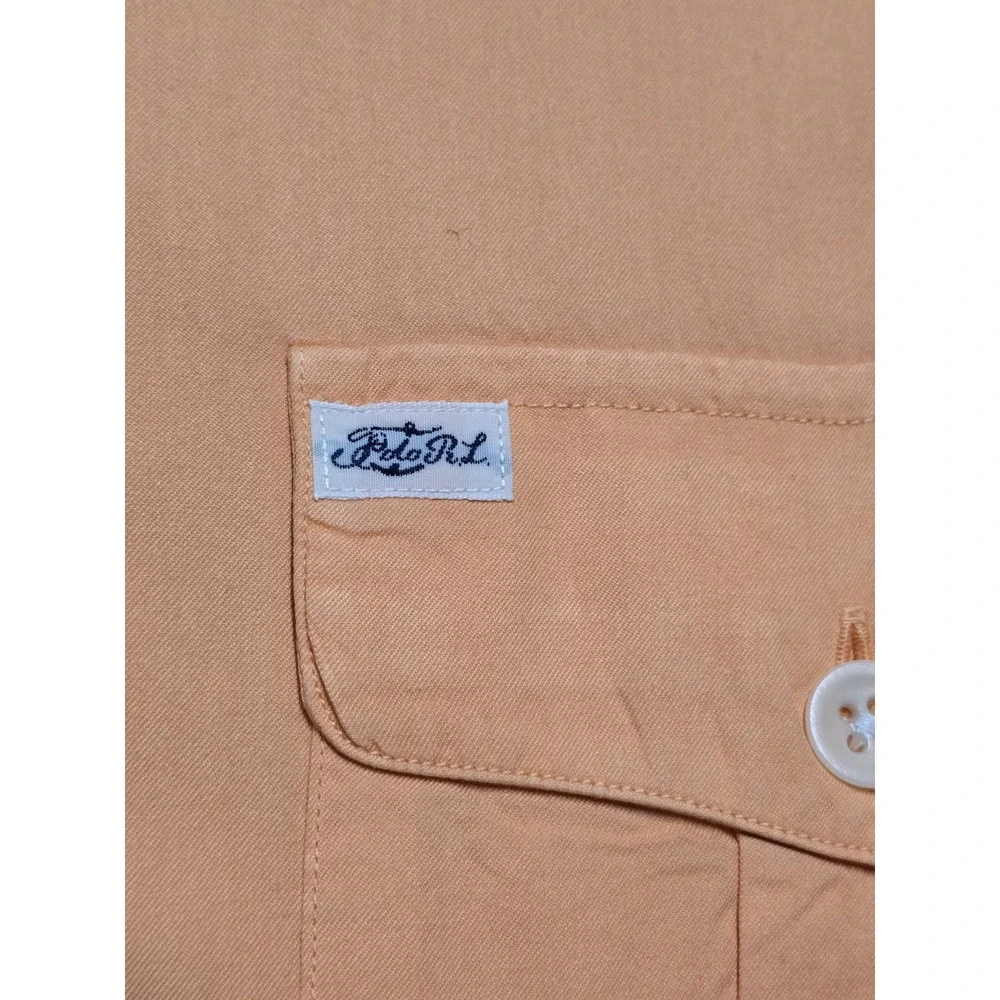 Polo‎ Ralph Lauren Beach Twill Camp Shirt Mens M Orange Button Up